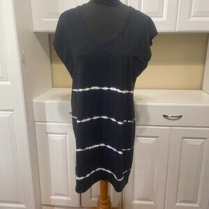 Universal Thread Goods Co Women Sheath Dress Scoop Neck Sleeveless Navy & White